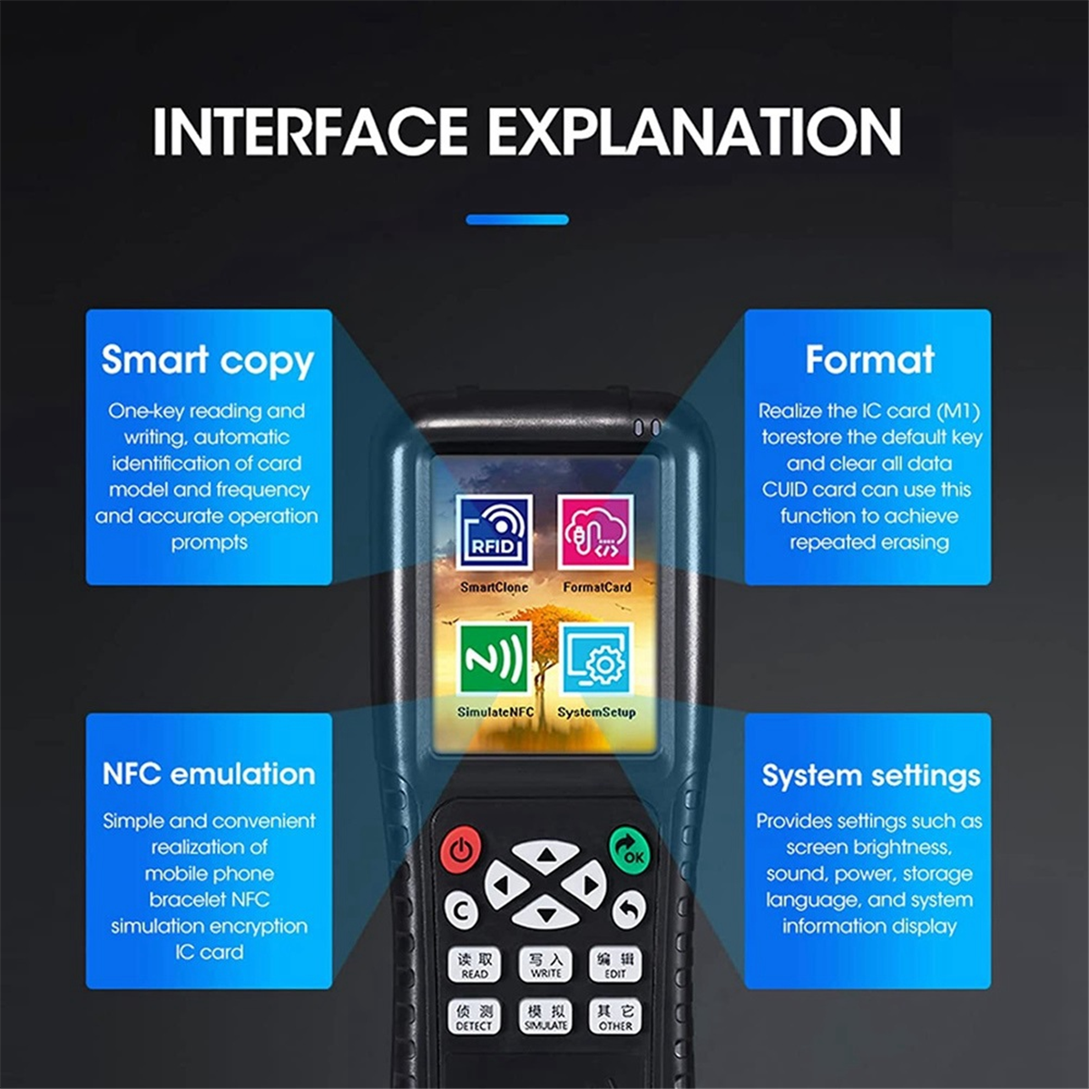 Nfc Card Reader - A06K NFC RFID Card Copier Reader