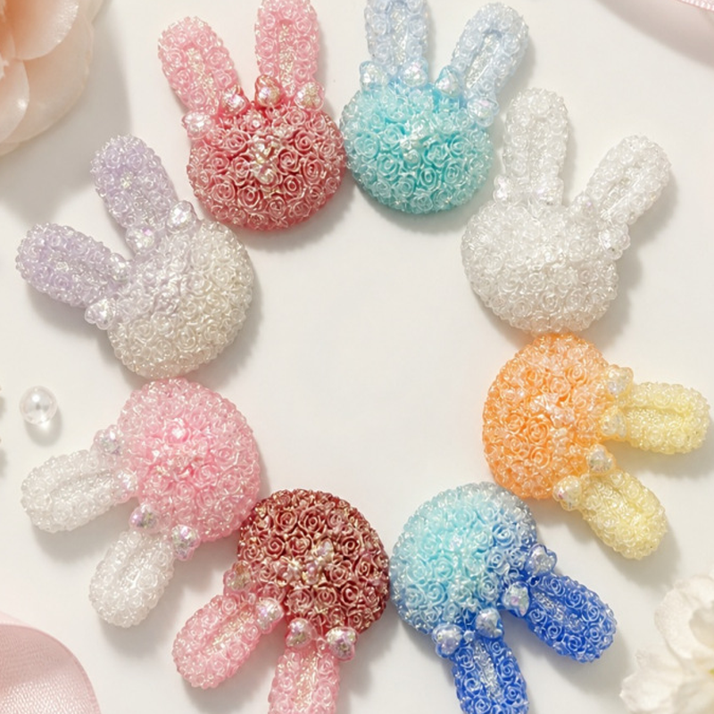 Phone Accessories Clipart - 100PCS Kawaii Sparkling Rose Resin Luminous
