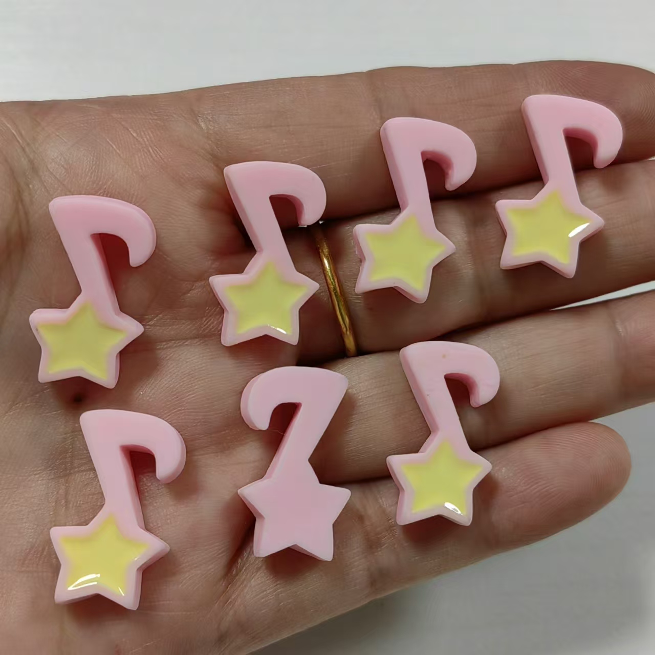 Phone Accessories Clipart - 10Pcs Resin Star Music Eight Note