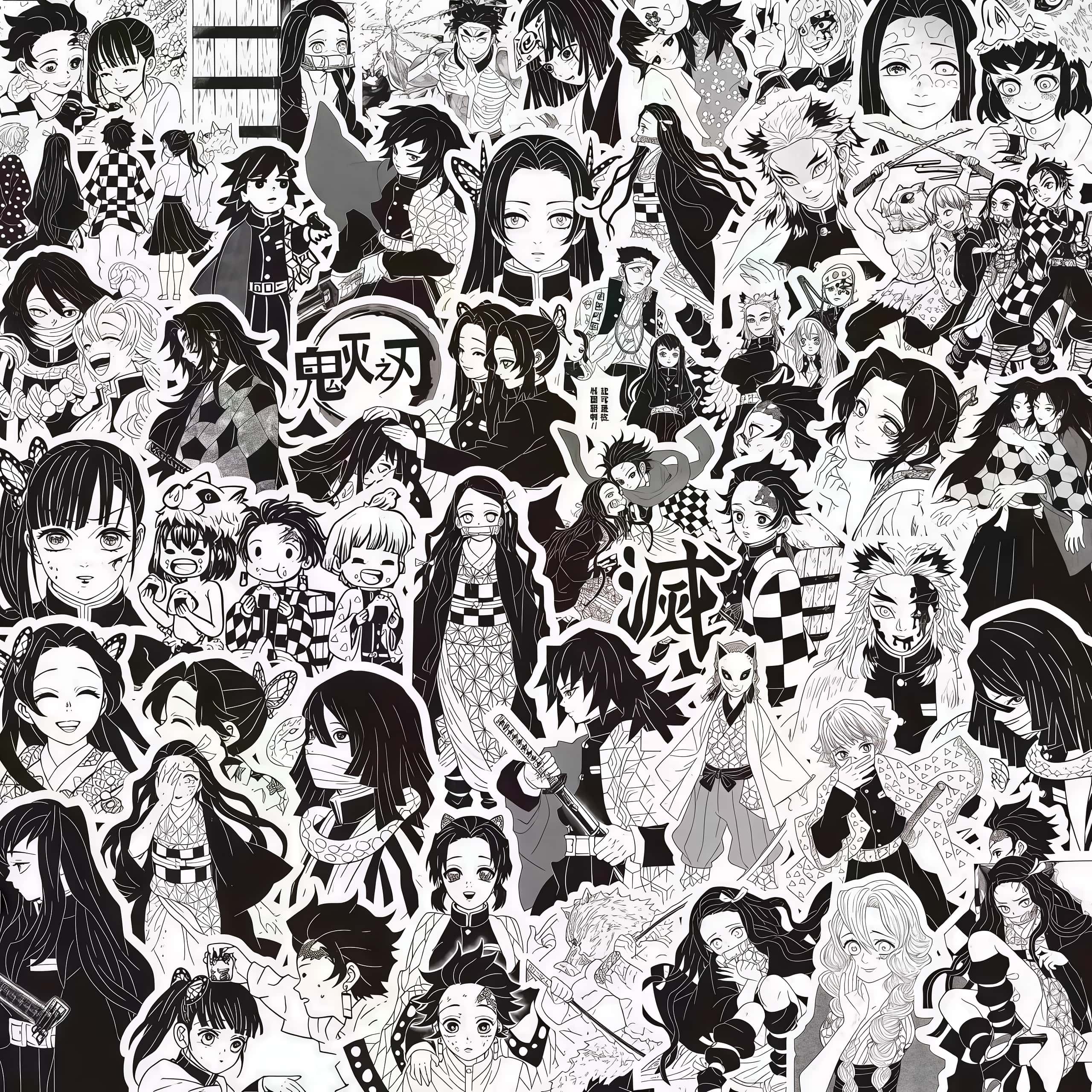 70Pcs Demon Slayer Black & Whi - Phone Accessories Demon Slayer recensie en prijs