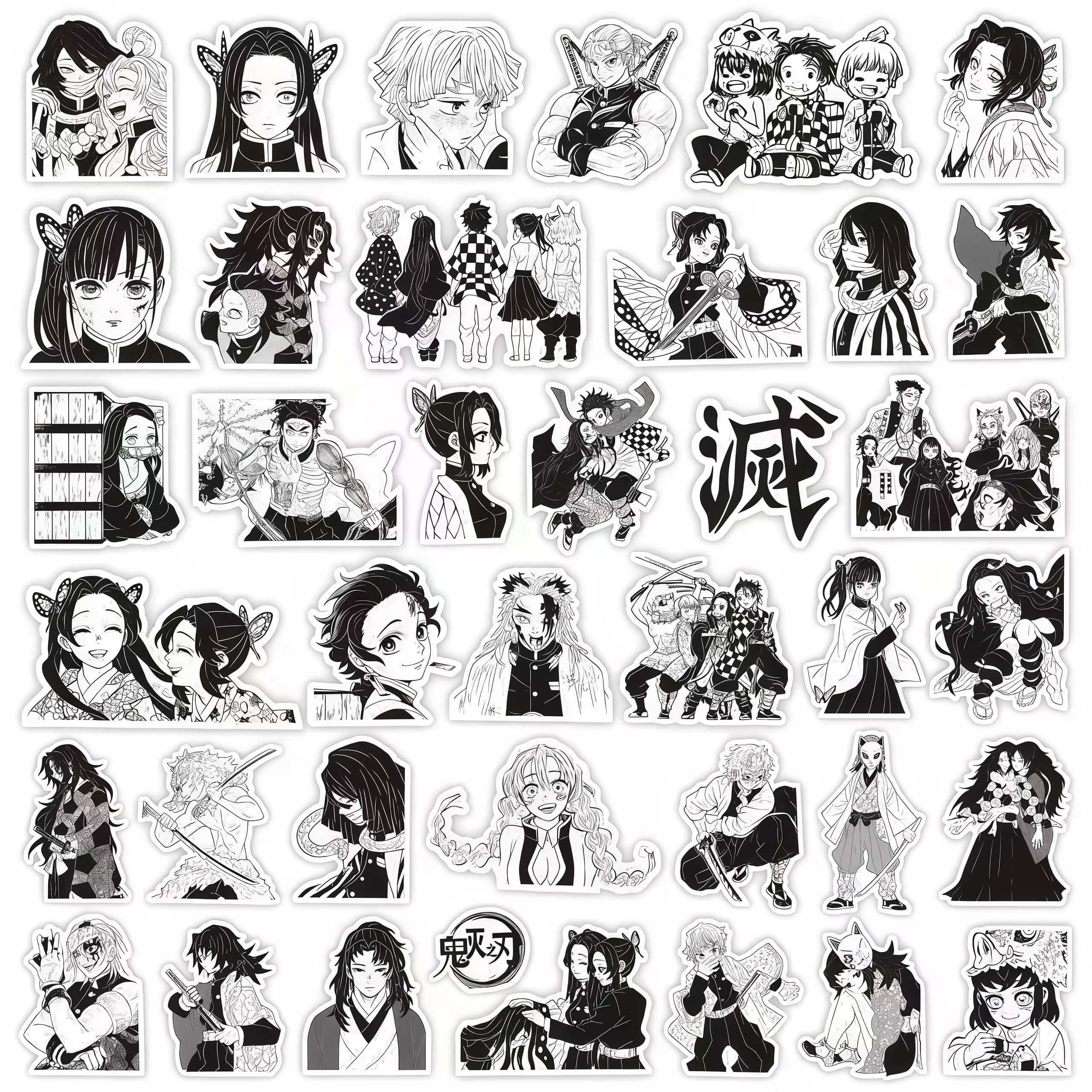 70Pcs Demon Slayer Black & Whi - Phone Accessories Demon Slayer recensie en prijs