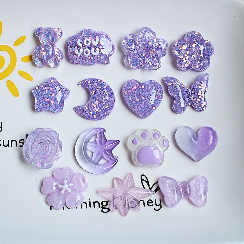 WFFNNKC 20-30Pcs Purple Resin  - Phone Accessories Clipart recensie en prijs