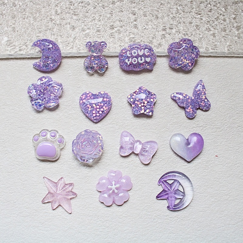WFFNNKC 20-30Pcs Purple Resin  - Phone Accessories Clipart recensie en prijs