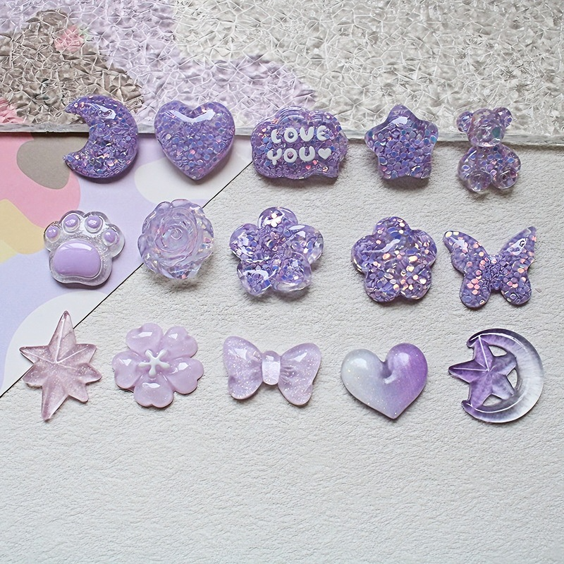 WFFNNKC 20-30Pcs Purple Resin  - Phone Accessories Clipart recensie en prijs