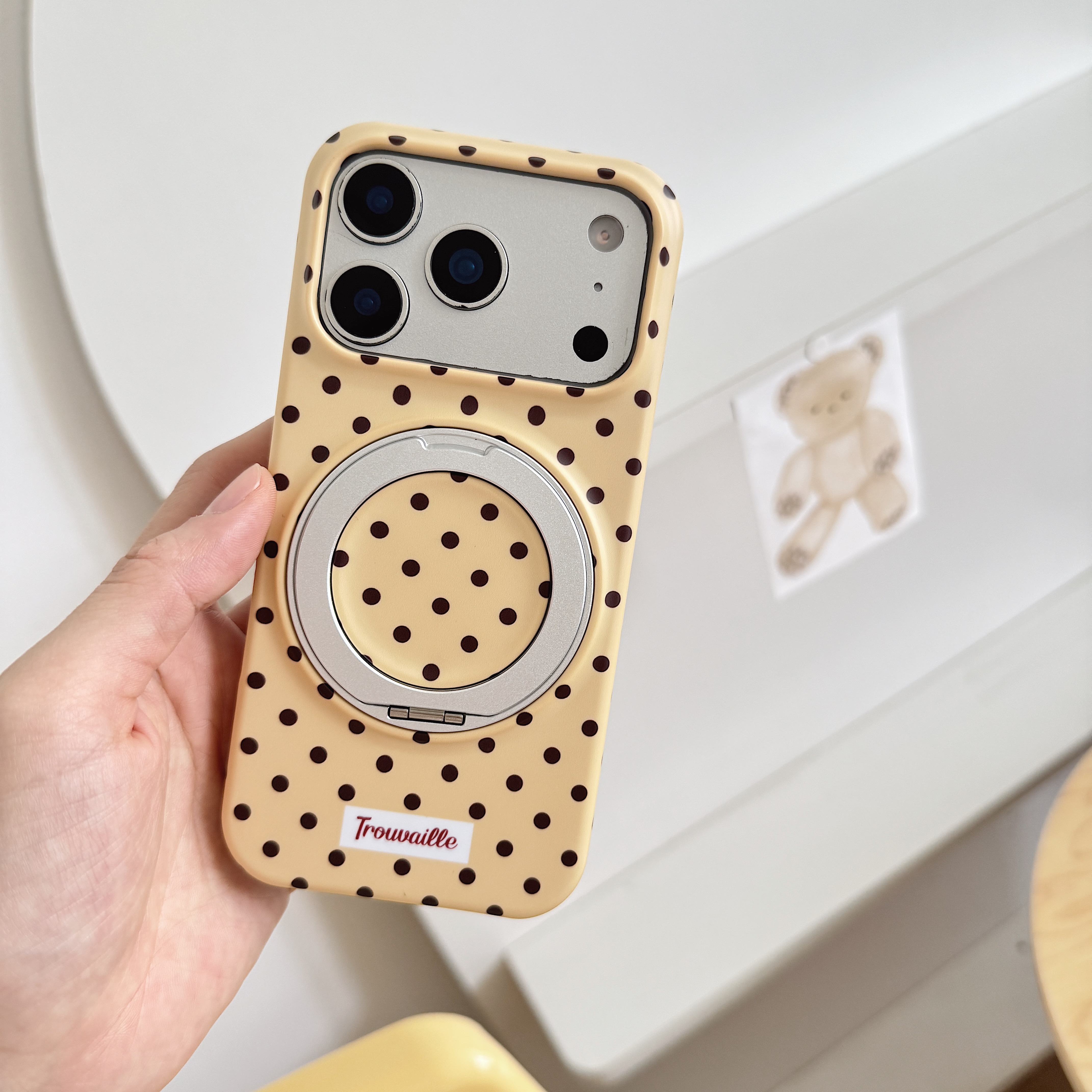 Simple Classic Polka Dot Patte - Yellow Phone Accessories recensie en prijs
