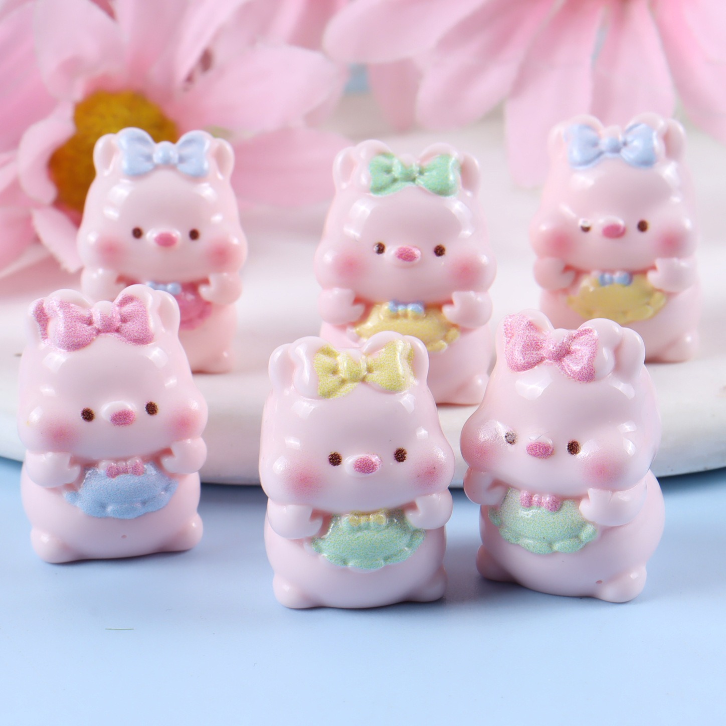 6PCS Mixed Cute Pig Resin Char - Yellow Phone Accessories recensie en prijs