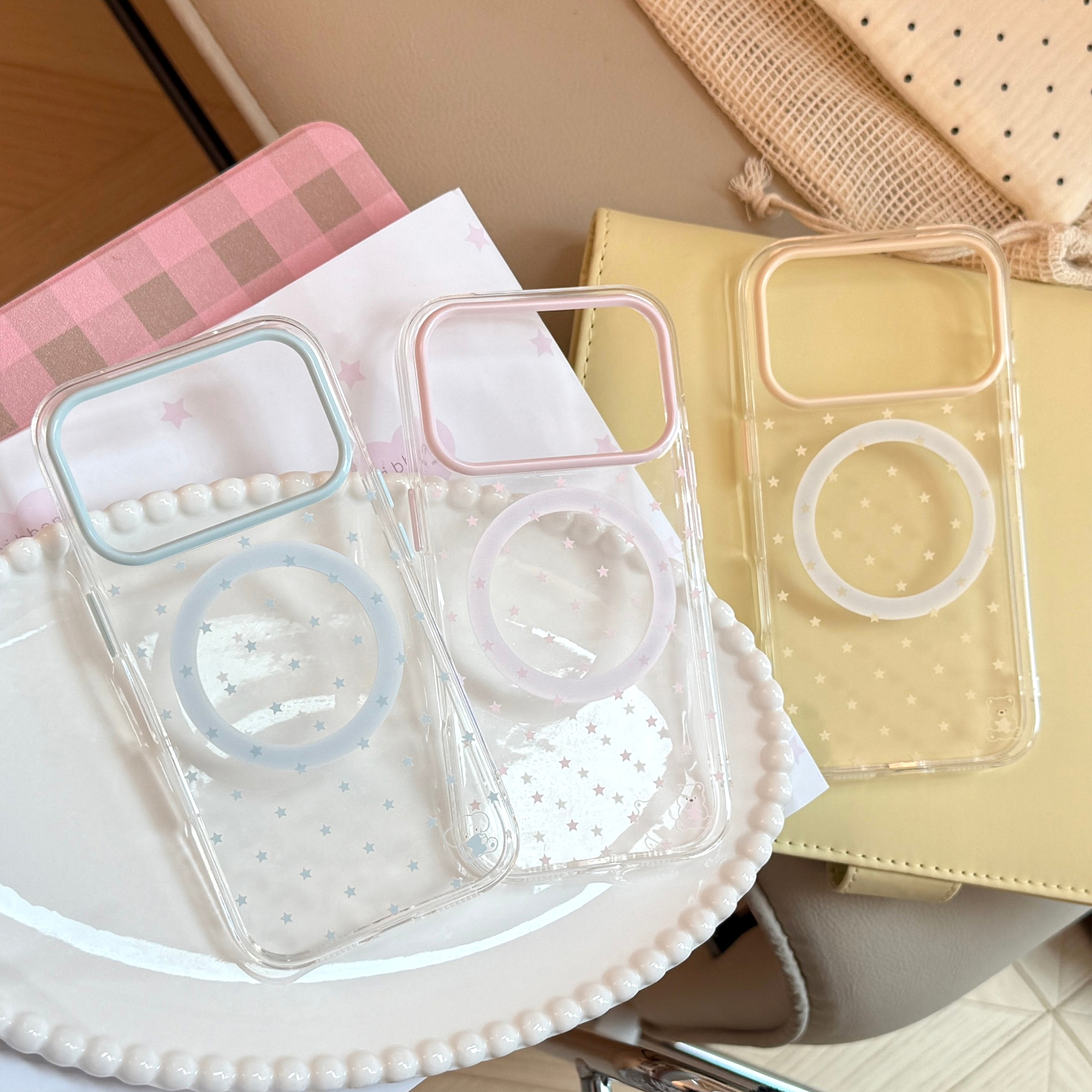 Cute Pink Yellow Blue Star Pat - Yellow Phone Accessories recensie en prijs