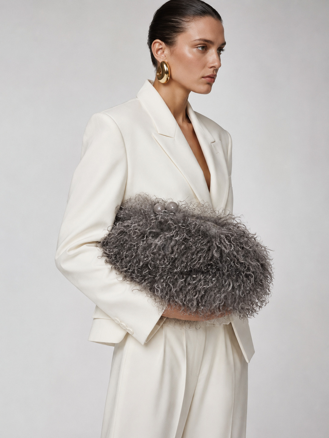 Women kisslock Faux Fur furry  - Yellow Phone Accessories recensie en prijs
