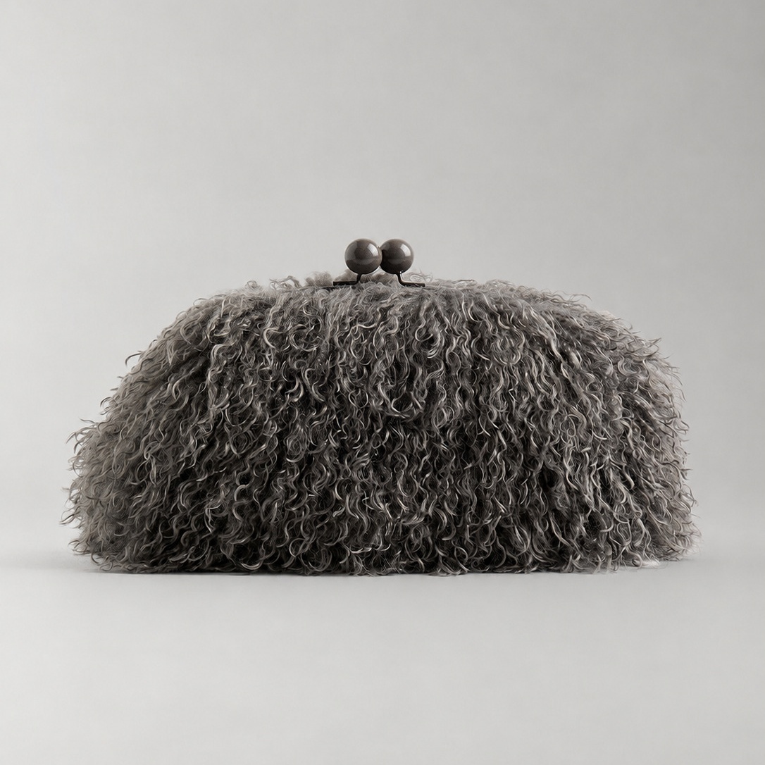 Women kisslock Faux Fur furry  - Yellow Phone Accessories recensie en prijs