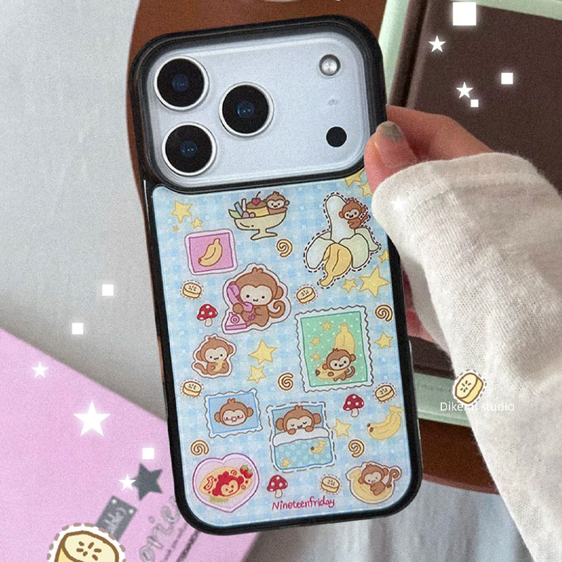 Korean Ins Blue Yellow Monkey  - Yellow Phone Accessories recensie en prijs